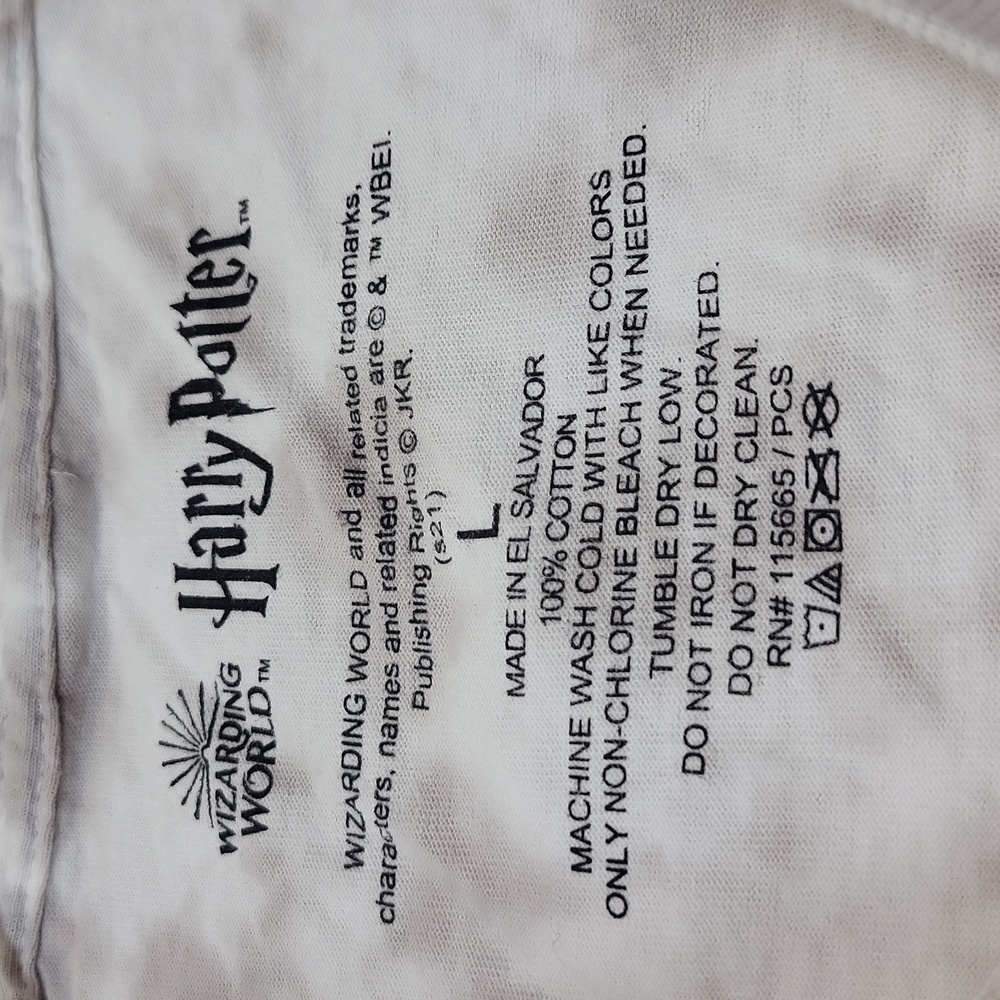 HARRY POTTER WIZARDING WORLD Tan Tie-Dye Hogwarts Short Sleeve Tee Shirt - Picture 5 of 8